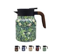 Raidley - Thermos à thé vintage à motif floral avec infuseur, mini cafetière chaude, carafe thermique en acier inoxydable avec couvercle pour boissons chaudes, 1 000 ml (style D)