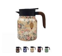 Raidley - Thermos à thé vintage à motif floral avec infuseur, mini cafetière chaude, carafe thermique en acier inoxydable avec couvercle pour boissons chaudes, 1 000 ml (style B)