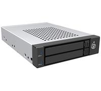 RAIDON iT2771-S3 Rack Amovible pour 2 disques durs et SSD 2,5" en 1 x 3,5" SATA III 2 x Supports de Disque Dur verrouillables, métal, Noir