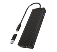ICY BOX Station d'accueil USB-C (10-en-1) avec 2x HDMI & 2x DP, Docking Station USB-C pour Ordinateur Portable (Gigabit Ethernet, 4 Ports USB 3.0), DisplayLink, IB-DK4080AC