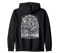 Raijin et Dragon Thunder Commande Le Mythe du Ciel Sweat à Capuche