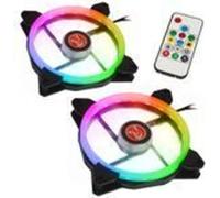 Raijintek IRIS 14 Rainbow RGB Ventilateur LED, set de 2 avec contrôleur - 140mm