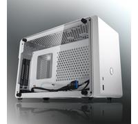RAIJINTEK OPHION Mini Tower Blanc, Mini-ITX, 1x3.5", 1x2.5", 2 Slots d'extension, USB 3.2 Gen 1, USB Type-C, Ventilation 120mm, Aluminium