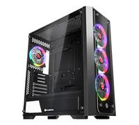 RAIJINTEK Ponos TG4 Boîtier PC avec verre trempé (avant et côté), EEB M/B, livré avec 4 ventilateurs ARGB 12025, compatible avec carte VGA max. 390 mm, USB 3.0 et filtres à poussière magnétiques