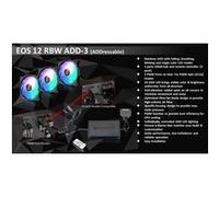 Raijintek EOS 12 RBW ADD Lüfter Lot de 2 Ampoules 120 mm avec contrôleur - Acrylique, 12 V, 25 DB (A), Compatible avec Ordinateur de Bureau