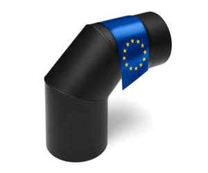 raik Coude de conduit de fumée 90° 3 parties Ø130 mm einseitig gezogen tôle d'acier 2 mm simple paroi Senotherm Noir résistant à la chaleur jusqu'à 600 °C Fabriqué en Union Européenne