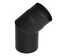 raik Coude de tuyau de fumée à 45° avec 200 mm de diamètre en tôle d'acier de 2 mm de couleur noire avec revêtement Senotherm brûlé pour poêles à combustible solide