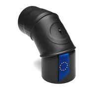 raik Coude de tuyau de fumée - Tuyau de poêle - 150 mm - Angle réglable de 0° à 90° - Avec ouverture de nettoyage - Noir - Revêtement Senotherm - En acier - 2 mm - Pour cheminée, poêle à bois