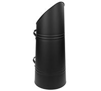 Raik Heinz, seau à charbon en acier gris pour pellets et charbon avec rebord verseur, panier de combustible pour cheminée et poêle à granulés, robuste bac à granulés avec 2 poignées, dimensions H x Ø