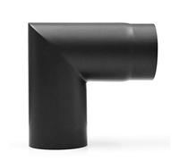 Raik sh007-150 de fumée SW de tube coudé/Tuyau de poêle Noir 150 mm - 90 ° en 2 parties