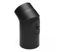 Raik sh028-150 de fumée SW de tube coudé/Tuyau de poêle Noir 150 mm - 45 ° avec ouverture de nettoyage