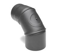 Raik sh031-160 de fumée GG de tuyau coudé/Tuyau de poêle 160 mm - 0 ° - 90 ° avec ouverture de nettoyage Fonte