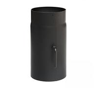 raik Tuyau de cheminée 150 mm de diamètre 250 mm de longueur Épaisseur du matériau 2 mm en acier allié Revêtement Senotherm cuit avec réglage de la traction Noir Fabriqué dans l'UE jusqu'à 600 °C