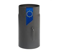 raik Tuyau de fumée 150 mm de diamètre et 250 mm de longueur - Épaisseur du matériau : 2 mm - Acier allié - Revêtement Senotherm - Avec régulateur de traction - Gris fonte - Fabriqué en UE jusqu'à 600