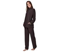 RAIKOU Survêtement Femme Polaire Loisirs Gym Costume Jogging Formation Sport Pyjamas Décontractés (Café, 44-46)
