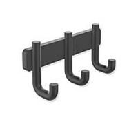 Rail à crochets Hewi Série 480 480.90.00260DC avec 3 crochets, revêtement par poudre, noir mat