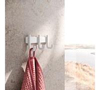 Rail à crochets Hewi Série 480 480.90.00260DX avec 3 crochets, revêtement par poudre blanc mat profond