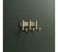 Rail à crochets Hewi Série 480 480.90.00270CK avec 3 crochets, revêtement PVD, laiton brillant