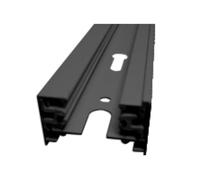 Rail à deux voies noir de 1 m, idéal pour créer des solutions d'organisation et de design dans les espaces. Parfait pour les étagères, les supports et les projets de bricolage. Fonctionnalité et style