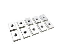Rail à onglet en alliage d'aluminium rainure T, glissière coulissante, boulons, jeu d'écrous, gabarit de rail for le travail du bois, outils fixation T-Slot Goulotte(10Pcs M6 Silver,600mm)