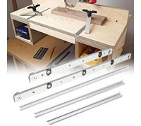 Rail à onglets léger et portable en alliage d'aluminium avec glissière de barre d'onglet pour scie à table, plusieurs options de longueur (barre à onglets de 300 mm + rail en T de 300 mm)