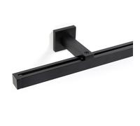 Rail à rideau carré - 20 x 20 mm - Noir mat - 180 cm - Montage mural - Sur mesure - Convient pour panneau