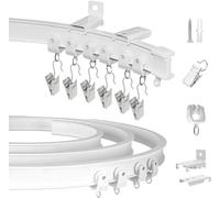 Rail à rideau de plafond flexible incurvé - Montage mural - Séparateur de pièce - Rail à rideau robuste de 4,2 m pour baie vitrée