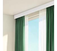 Rail à rideau en aluminium avec Occultant Corniche Barre de Tringle à Rideaux Résistant,Facile À Installer for salon,chambre,hôpital Séparation de pièces,pour Plafond ou Mur(Double Side,4.8M/15.7FT)