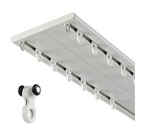 Rail À Rideaux Double, Rail De Plafond Ultra-fin En Aluminium Pour Rideaux Transparents Et Occultants, Installation Facile Pour La Maison, Le Bureau Et L'hôtel(Blanc,400cm/13.1ft(4*100cm))