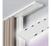Rail à Rideaux Double réglable de 2,2 à 19,7 pi, Tringle à Rideaux coulissante pour Plafond, séparateur de pièce en Aluminium pour Plus d'intimité dans Le Salon et la Chambre (Blanc, 53,1 po