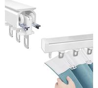 Rail À Rideaux En Aluminium Tringle À Rideau, Kit De Rail De Rideau Plafond, Épaisseur De Paroi 2 Mm Glissière Rail De Rideau En Aluminium, Convient Au Salon et À La Salle De Douche ( Color : White ,