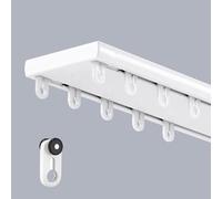 Rail à Rideaux Tringle Rideau Double Rideau Rail Plafond Aluminium 100cm 120cm 150cm Tringle à Rideaux Silencieuse à Rails à Double Rangée pour Chambre à Coucher ou Hôpital Salon(Blanc,1.5m)