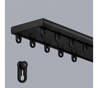 Rail à Rideaux Tringle Rideau Double Rideau Rail Plafond Aluminium 100cm 120cm 150cm Tringle à Rideaux Silencieuse à Rails à Double Rangée pour Chambre à Coucher ou Hôpital Salon(Noir,3.1m)