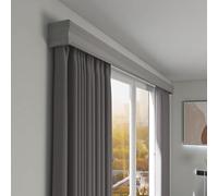 Rail à Rideaux Trois-en-Un Rails Doubles Et Passe-Rideau Montage Au Plafond pour Salon Chambre à Coucher Personnaliser La Longueur Greylength, Grey Wall, Length 100Cm