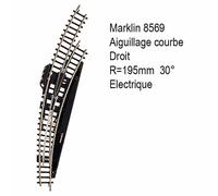 Rail aiguillage courbe R 195mm 30 degrés électrique -Z 1/220-MARKLIN 8569