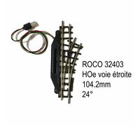 Rail aiguillage droit droit 104.2mm 24 degrés électrique-HOe-1/87-ROCO 32403