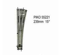 Rail aiguillage droit droit 239mm R9 15 degrés code 100 -HO-1/87-PIKO 55221