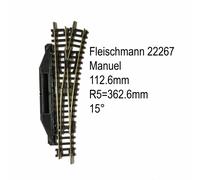 Rail aiguillage droit droit manuel 112.6mm-N-1/160-FLEISCHMANN 22267