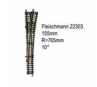 Rail aiguillage droit droit manuel 155mm-N-1/160-FLEISCHMANN 22303