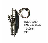 Rail aiguillage droit gauche 104.2mm 24 degrés électrique-HOe-1/87-ROCO 32401