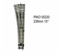 Rail aiguillage droit gauche 239mm R9 15 degrés code 100 -HO-1/87-PIKO 55220