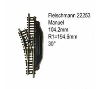 Rail aiguillage droit gauche manuel 104.2mm-N-1/160-FLEISCHMANN 22253
