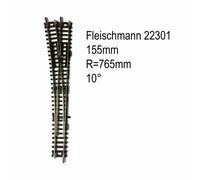 Rail aiguillage droit gauche manuel 155mm-N-1/160-FLEISCHMANN 22301