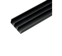 Rail coulissant à 3 rails for armoire, kit de rails for porte coulissante for placard, rail en alliage d'aluminium for armoire(Black,UPPER_LENGTH 63"/160CM)