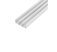 Rail coulissant à 3 rails for armoire, kit de rails for porte coulissante for placard, rail en alliage d'aluminium for armoire(Milk,UPPER_LENGTH 63"/160CM)
