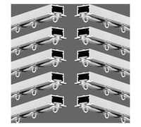 Rail coulissant blanc en aluminium monté au plafond - Rail de séparation de pièce pour usage commercial - Kit de pièces encastrées - Système coulissant à clete pour une utilisation fluide