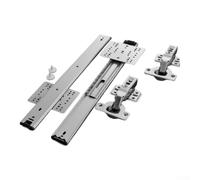 Rail coulissant de porte encastré peu encombrant, fermeture silencieuse avec tube anti-collision, rail robuste en acier chromé pour portes pliantes et séparateurs de pièce (40,6 cm)