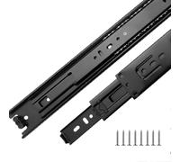 Rail coulissant de tiroir entièrement étiré, 1 paire de rails coulissants de tiroir à montage latéral, kit de réparation de rail coulissant de tiroir (Kurogane mute, 30 cm)(Black Steel Mute,25cm)
