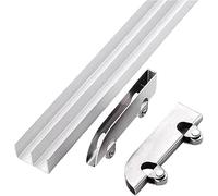 Rail coulissant de vitrine - Rails en aluminium Double K avec guide à rainure montagne et rouleaux anti-saut for portes acrylique/verre 5 8 mm(51.2in/130cm)