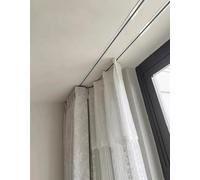 Rail coulissant en aluminium de 13,4 m - Support de plafond à double rail encastré pour cloisons de pièce, parfait pour le bureau à domicile, solutions peu encombrantes et design d'intérieur moderne